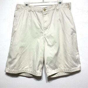 Charter Club Shorts Chino Men's size 36 Cream Tan Flat Front